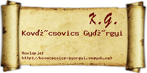 Kovácsovics Györgyi névjegykártya